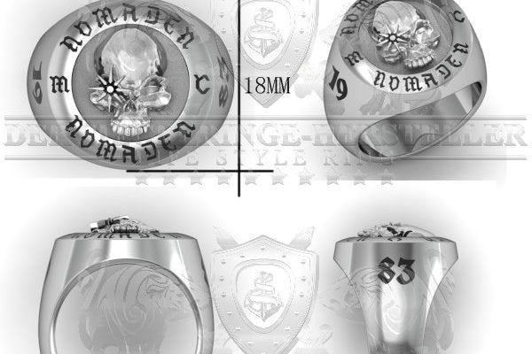 Club-Ring aus Edelstahl "Nomaden1983"