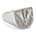 Combat Veteran Vereinsring aus Edelstahl – alte Serie im Sale, Ringkopf nach rechts