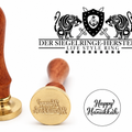 Happy Hanukkah Siegelstempel mit Holzgriff und Messingkopf, Motivansicht