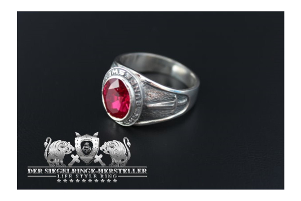 Traditional ring of German Bundeswehr special forces size 56 tourmaline pink