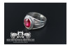 Traditional ring of German Bundeswehr special forces size 59 ruby red