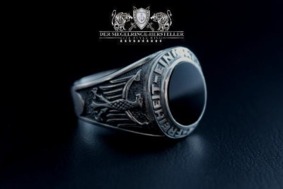 Traditions-Ring der Fernmeldetruppe Größe 61 Onyx-Schwarz