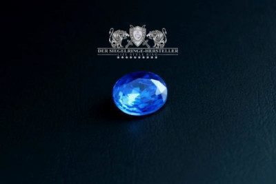 Traditional ring of German signal corps size 61 sapphire blue