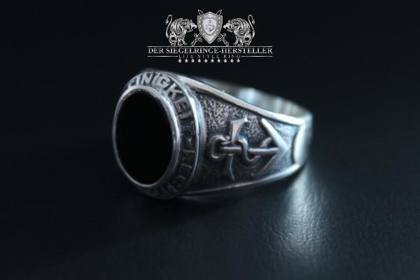 Traditions-Ring des seemännischen Dienstes Größe 66 Saphir-Blau